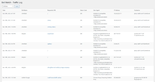 TrackABot Dashboard Preview